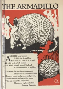 The Armadillo Mighty Lucky Animal BALL Vintage whimsical book illustration  - Picture 1 of 3