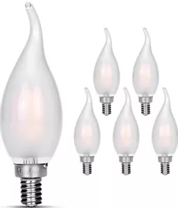 Candelabra Bulb 40W Equivalent 450LM 4000K Daylight White E12 Base LED Filament - Picture 1 of 8