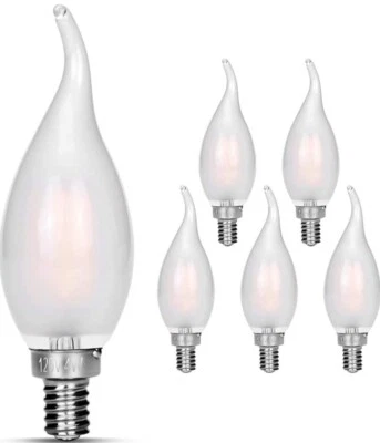 Candelabra Bulb 40W Equivalent 450LM 4000K Daylight White E12 Base LED Filament  - Image 1 of 4