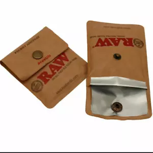 More details for raw portable pocket ashtray thick foil inner lining press stud uk seller