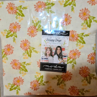 Happy Days Moda Layer Cake 42 100% Cotton 10" Precut Quilt Squares New - Image 1 of 4