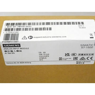 New Siemens 6ES7531-7MH00-0AB0 S7-1500 analog input module 6ES7 531-7MH00-0AB0 - Image 1 of 2