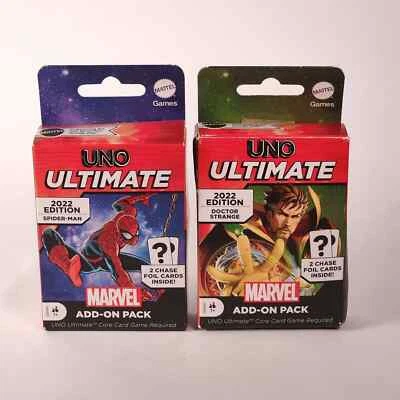 UNO Ultimate Marvel Add-On Decks Spider-Man & Doctor Strange WITH CHASE PACKS! - Image 1 of 4