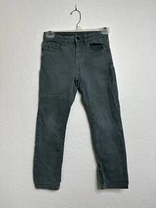 ZARA Kids Girls Stretch Jeans Denim Pants Skinny Sz 9 Charcoal Adjustable Waist - Picture 1 of 7