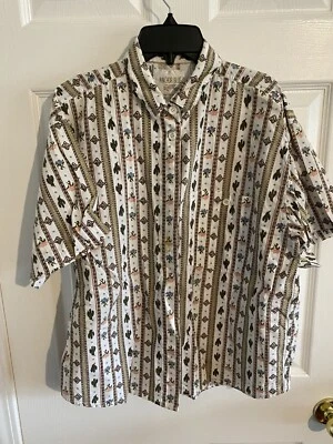 Women's Anchor Blue Cactus and Flowers Western Button Up Short Sleeve Shirt  - Image 1 of 4