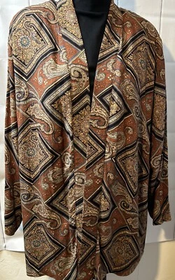 Carole Little Womens Kimono Jacket Sz 16 Paisley Multicolor VTG USA - Image 1 of 4