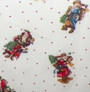 Cotton Christmas FABRIC OLD SAINT NICK-SANTA Crafts-Dolls-Sew White By-HALF-Yard - Picture 1 of 5