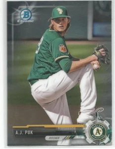 A.J. Béisbol Puk Oakland A's 2017 Bowman Chrome Draft - Imagen 1 de 3