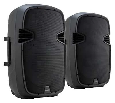 MCGREY Pareja Set 2 Piezas DJ PA ABS 15" Altavoz Activo Caja USB SD Bluetooth 800W