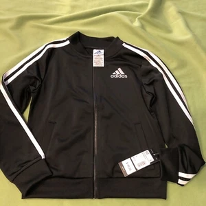 Adidas Kids Bomber Track Jacket Size M 10/12 Black White New With Tag - Picture 1 of 4