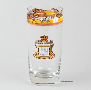 ¡RARO! Vaso de vidrio para discapacitados Santa Anita 1947, ¡excelente! Artes deportivas de California - Imagen 1 de 3