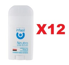 12 PEZZI INFASIL DEODORANTE STICK NEUTRO EXTRA DELICATO 50ML ANTI MACCHIA