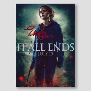 Rare Emma Watson Harry Potter Deathly Hallows Part 2 Poster Hermione Signed - Picture 1 of 1