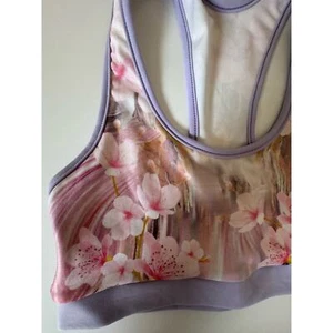 So Danca Bralette Top Ladies XS Lilac Pink Purple Floral NWT Racerback Dancer - Picture 1 of 11