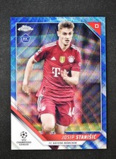 2021-22 Chrome UEFA Champions League Base Blue Wave #64 Josip Stanišić /75