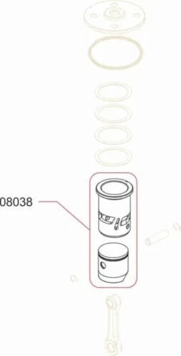 08038 NOVAROSSI PISTONE CILINDRO 8T Piston/Sleeve 8Ports Off Road S421B - Image 1 of 1