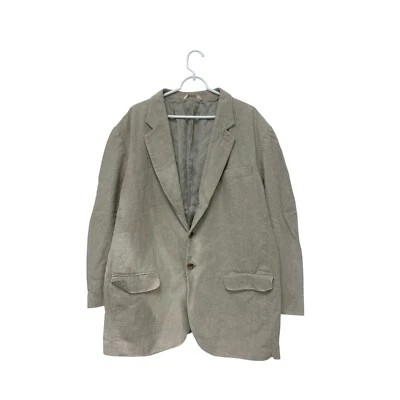 Abrigo Deportivo Perry Ellis Blazer Chaqueta Para Hombre 46 Regular Lino Beige Sencillo Pecho Foto 1 de 4