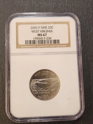 2005-P Quarter SMS 25c West Virginia MS-67 NGC Graded sealed - Image 1 of 2