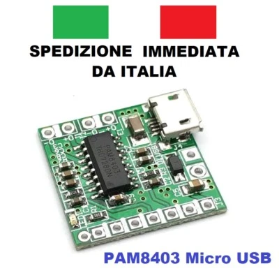mini amplificatore digitale 2X3W 2,5-5V CLASSE D MODULO PAM8403 - Immagine 1 di 4