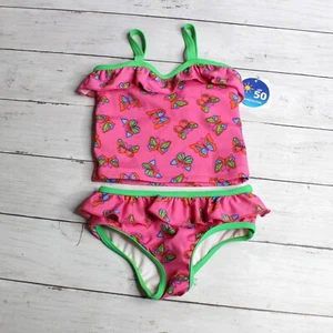 Wave Zone Baby Girl's Swimsuit Size 2T Butterfly UV Protection - Picture 1 of 9
