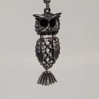 Owl Pendant Necklace Articulated Feathers Mcm Vintage Silver Tone Bird Chain