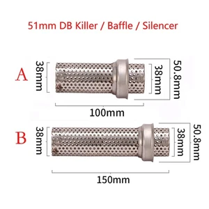 38-51mm Motorcycle Universal Exhaust Tail Pipe Muffler DB Killer Silencer Baffle - Picture 1 of 9