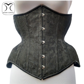 Brocade Overbust Corset Waist Training Corset Double Steel Boned Heavy Duty