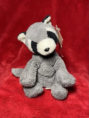 Russ Luv Pet Racky Mapache Gris Gamuza 5” Gorro Felpa Pequeño Floppy Lovey Etiqueta! Foto 1 de 4