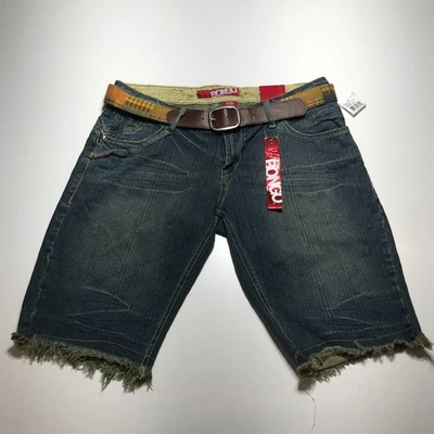 Nuevo con etiquetas Pantalones Cortos Bongo Juniors Talla 15 Bermudas Corte Cinturón Tiro Bajo Y2K Ajuste Vintage Foto 1 de 4