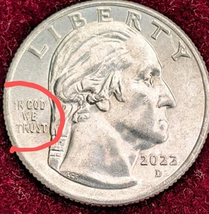 2022 D- Anna May Wong "N COD WE RUST" Quarter - Ghosted "I" & "T" ~ RARE Error - Picture 1 of 2