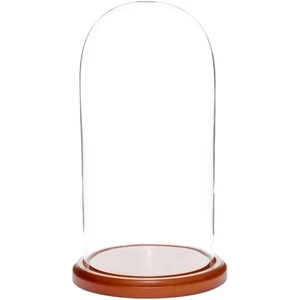 Plymor 5.5" x 11" Glass Display Dome Cloche (Walnut MDF Base) - Picture 1 of 2