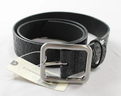 Cinturón Anthropologie Mujer Floral Estampado Cuero Genuino LB3 Negro Mediano Foto 1 de 4