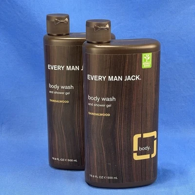 Every Man Jack Sandalwood Men's Body Wash Shower Gel, 16.9oz - Pack of 2 - Image 1 of 4