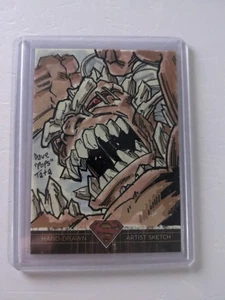 2012 Cryptozoic CZX DC Superman Doomsday 1/1 Sketch By Dave "Pops" Tata - Picture 1 of 2