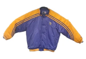 Vtg NFL  1990 Minnesota Vikings Puma Embroidered Team 2 XL Jacket Quilted Lined  - Picture 1 of 15