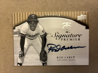 UD Premier Signature Premier Parallel 2008 - 20/25 Rod Carew #SP-RC Auto Salón de la fama Foto 1 de 2