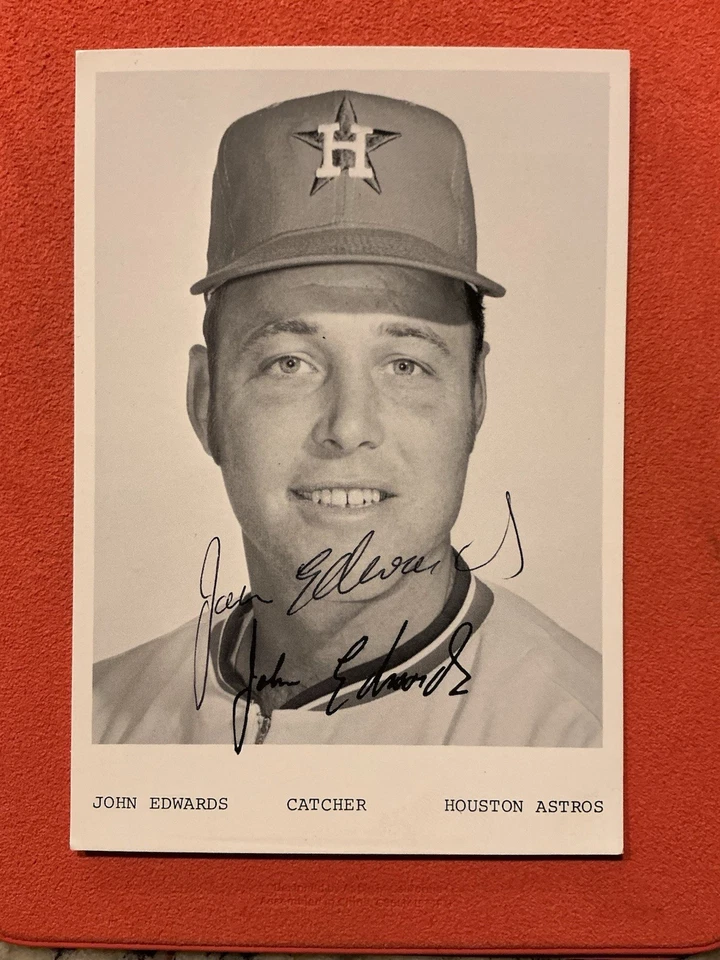约翰·爱德华兹签名老式休斯顿太空人队发行棒球明信片🔥🔥🔥 — 第 1/1 张图片