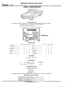 1971 1972 1973 1974 FORD COURIER PICKUP CHASSIS PARTS LIST NUMBER SHEETS IMP 18P - Foto 1 di 4