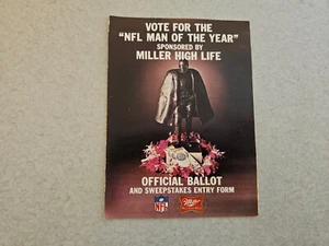 "NFL Man of the Year" 1981 Official Ballot - Miller High Life - Bild 1 von 3