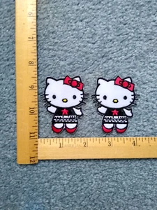 LOT OF 2 CUTE HELLO KITTY WITH RED BOW AND STAR IRON ON PATCHES free shipping - Picture 1 of 2