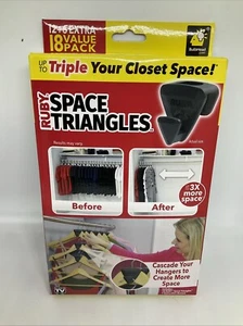RUBY Space Triangles 18 Value Pack 3X More Closet Hooks Clothes Hangers TV NEW - Picture 1 of 4