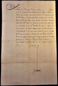 KING LOUIS XV SIGNED CONVOCATION LETTER  - 1741 König von Frankreich Rey Luis XV - Picture 1 of 9