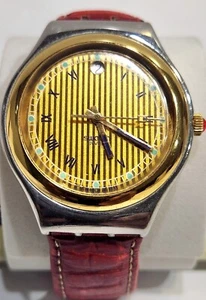 SWATCH IRONY BIG  CROWNED HEAD  VINTAGE * RED STRAP - Picture 1 of 8