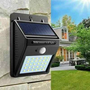 Outdoor LED Solar Powered PIR Motion Sensor Wall Light Garden Security Lamp - Picture 1 of 9