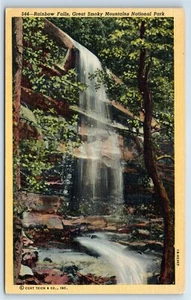Rainbow Falls in Great Smoky Mountains National Park Tennessee ca. 1940er Postkarte - Bild 1 von 2