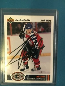 1991-92 LUC ROBITAILLE ALL-STAR Upper Deck Hockey # 623 LA Kings Autograph - Picture 1 of 2
