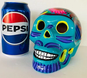 Talavera Tag der Toten Schädel Guerrero Handarbeit Keramik mexikanische Keramik 4 1/2" - Bild 1 von 12
