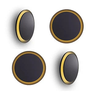 4er Set runde Wandlichter IRELIA schwarz LED 18W Dip Switch 3 Lichtfarben weiß - Bild 1 von 8