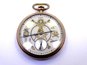Antiguo Reloj Bolsillo ELGIN 1933 FREEMASONIC Grado 303 12S 7J Lleno de Oro - Imagen 1 de 11