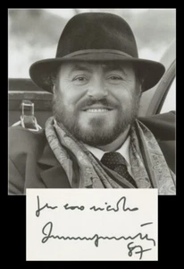 Luciano Pavarotti (1935-2007) - Ténor italien - Rare carte signée + Photo - 1987 - Foto 1 di 3